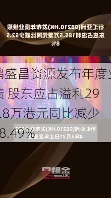 鸿盛昌资源发布年度业绩 股东应占溢利292.8万港元同比减少58.49%