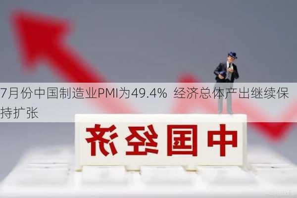 7月份中国制造业PMI为49.4%  经济总体产出继续保持扩张