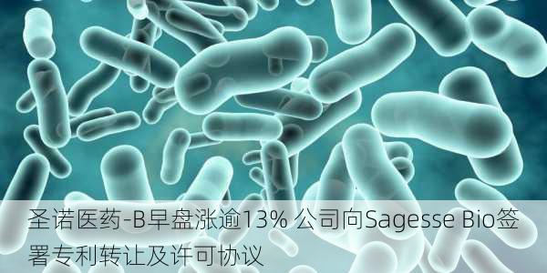 圣诺医药-B早盘涨逾13% 公司向Sagesse Bio签署专利转让及许可协议