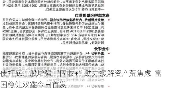 债打底、股增强 “固收+”助力缓解资产荒焦虑  富国稳健双鑫今日首发