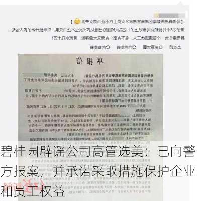 碧桂园辟谣公司高管选美：已向警方报案，并承诺采取措施保护企业和员工权益