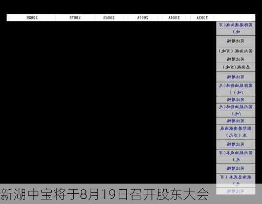 新湖中宝将于8月19日召开股东大会