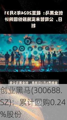 创业黑马(300688.SZ)：累计回购0.24%股份