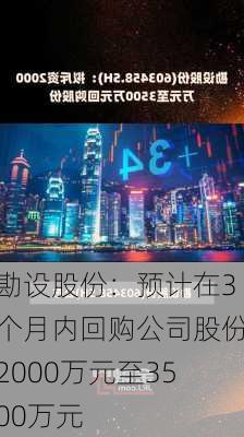 勘设股份：预计在3个月内回购公司股份2000万元至3500万元