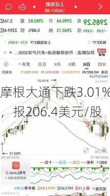 摩根大通下跌3.01%，报206.4美元/股