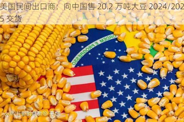 美国民间出口商：向中国售 20.2 万吨大豆 2024/2025 交货