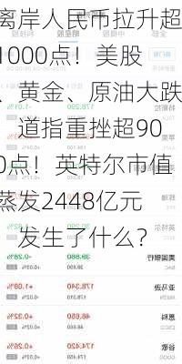 离岸人民币拉升超1000点！美股、黄金、原油大跌，道指重挫超900点！英特尔市值蒸发2448亿元，发生了什么？