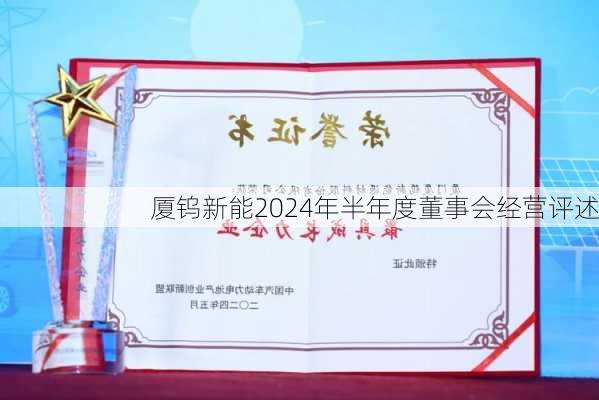 厦钨新能2024年半年度董事会经营评述