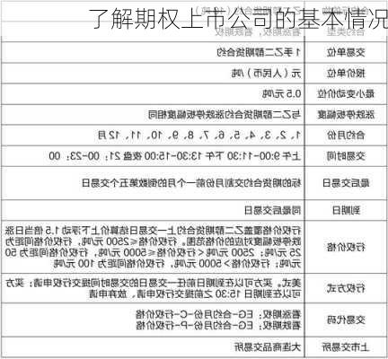 了解期权上市公司的基本情况