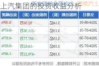 上汽集团的投资收益分析