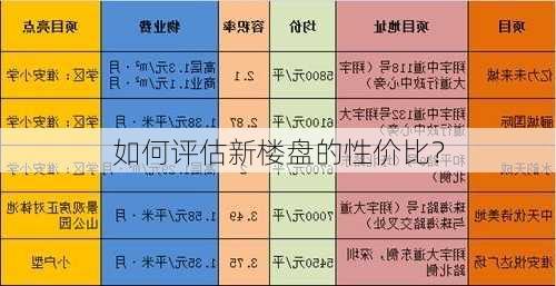 如何评估新楼盘的性价比？