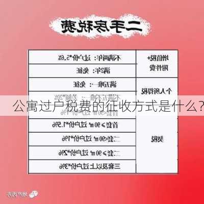 公寓过户税费的征收方式是什么？