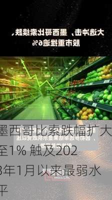 墨西哥比索跌幅扩大至1% 触及2023年1月以来最弱水平