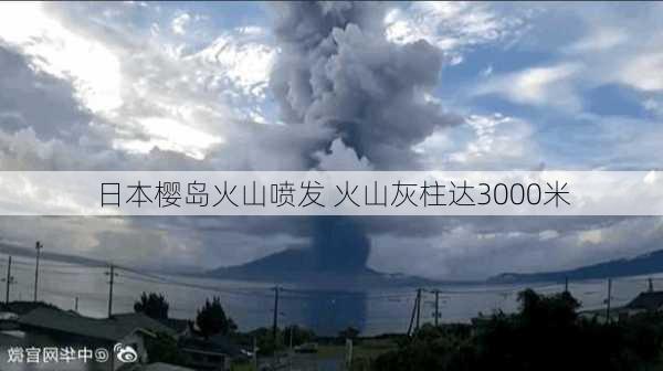 日本樱岛火山喷发 火山灰柱达3000米