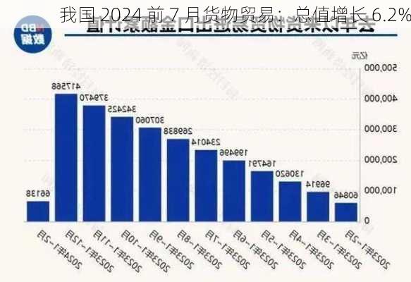 我国 2024 前 7 月货物贸易：总值增长 6.2%