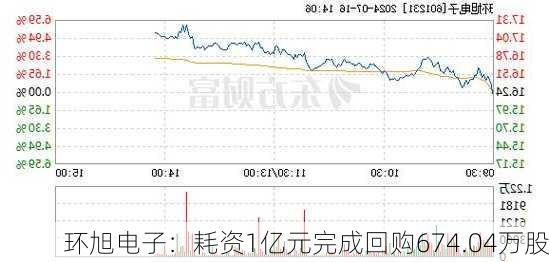 环旭电子：耗资1亿元完成回购674.04万股