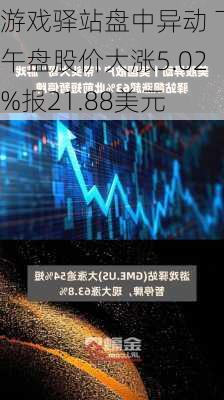 游戏驿站盘中异动 下午盘股价大涨5.02%报21.88美元