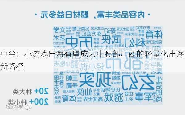 中金：小游戏出海有望成为中腰部厂商的轻量化出海新路径