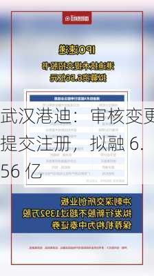 武汉港迪：审核变更为提交注册，拟融 6.56 亿