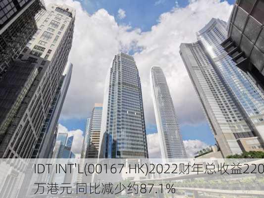 IDT INT'L(00167.HK)2022财年总收益220万港元 同比减少约87.1%