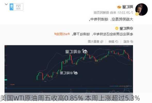 美国WTI原油周五收高0.85% 本周上涨超过5.3%