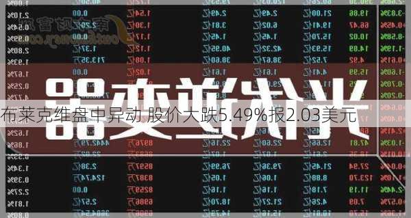 布莱克维盘中异动 股价大跌5.49%报2.03美元