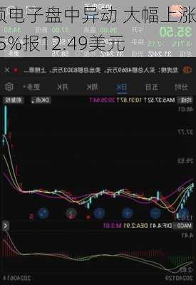 高频电子盘中异动 大幅上涨5.05%报12.49美元