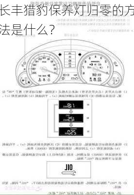 长丰猎豹保养灯归零的方法是什么？