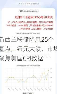 新西兰联储降息25个基点，纽元大跌，市场聚焦美国CPI数据