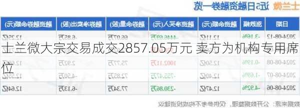 士兰微大宗交易成交2857.05万元 卖方为机构专用席位