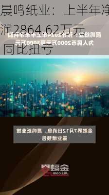 晨鸣纸业：上半年净利润2864.62万元 同比扭亏