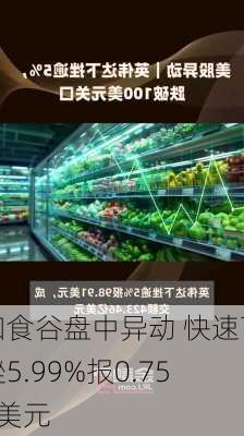 知食谷盘中异动 快速下挫5.99%报0.752美元