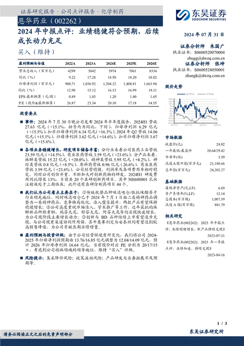 东吴证券给予湘财股份增持评级，2024年中报点评：证券板块经营稳健，实业板块规模持续收缩