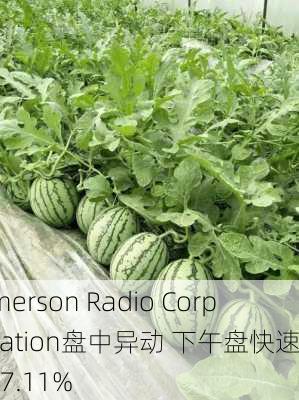 Emerson Radio Corporation盘中异动 下午盘快速跳水7.11%