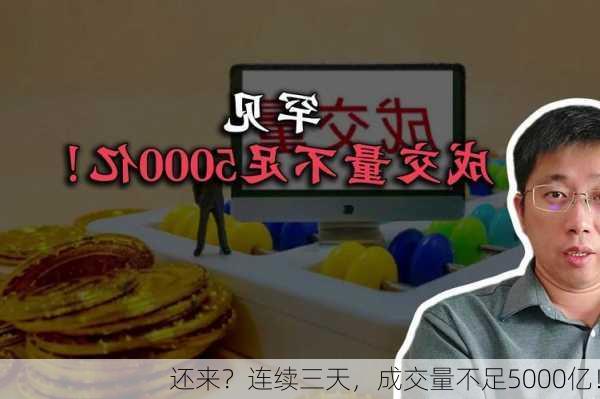 还来？连续三天，成交量不足5000亿！