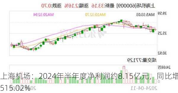 上海机场：2024年半年度净利润约8.15亿元，同比增加515.02%