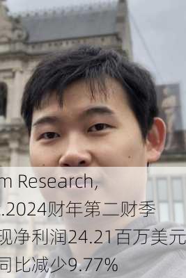 Acm Research, Inc.2024财年第二财季实现净利润24.21百万美元，同比减少9.77%