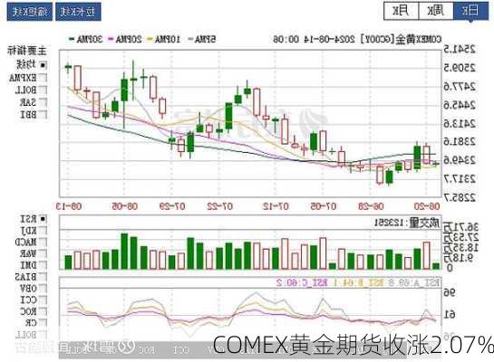 COMEX黄金期货收涨2.07%