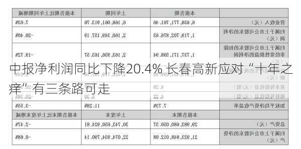 中报净利润同比下降20.4% 长春高新应对“十年之痒”有三条路可走