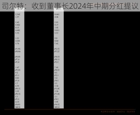 司尔特：收到董事长2024年中期分红提议