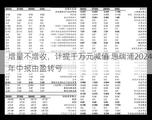 增量不增收，计提千万元减值 思瑞浦2024年中报由盈转亏