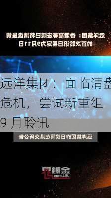 远洋集团：面临清盘危机，尝试新重组 9 月聆讯