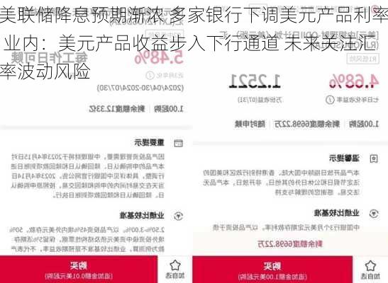 美联储降息预期渐浓 多家银行下调美元产品利率 业内：美元产品收益步入下行通道 未来关注汇率波动风险