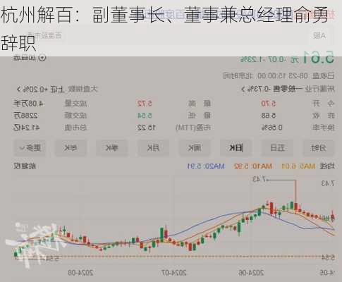 杭州解百：副董事长、董事兼总经理俞勇辞职