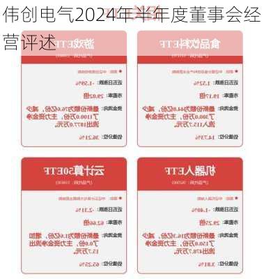 伟创电气2024年半年度董事会经营评述