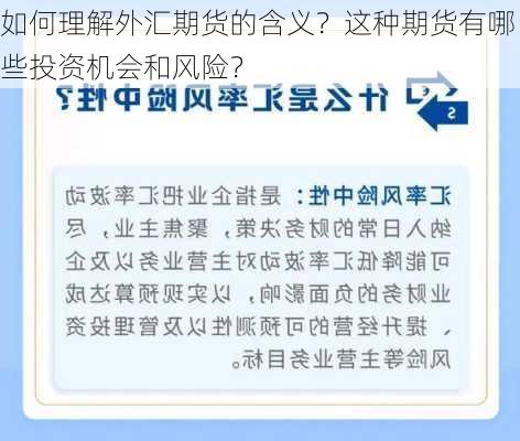 如何理解外汇期货的含义？这种期货有哪些投资机会和风险？