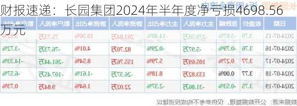 财报速递：长园集团2024年半年度净亏损4698.56万元