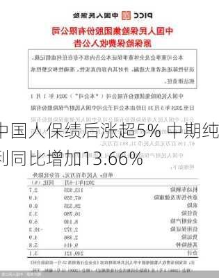 中国人保绩后涨超5% 中期纯利同比增加13.66%