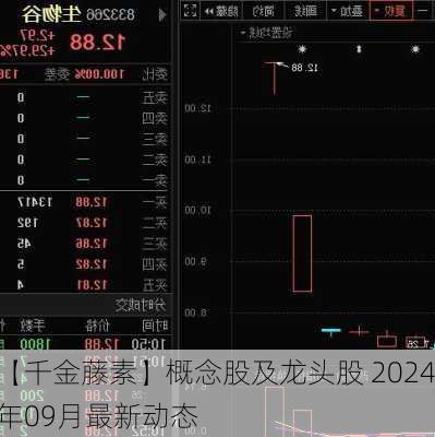 【千金藤素】概念股及龙头股 2024年09月最新动态