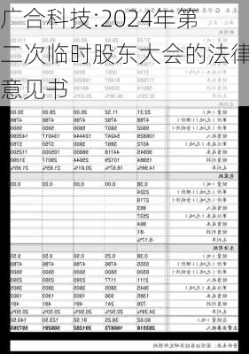 广合科技:2024年第二次临时股东大会的法律意见书